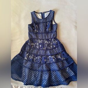 Blush girls navy dress